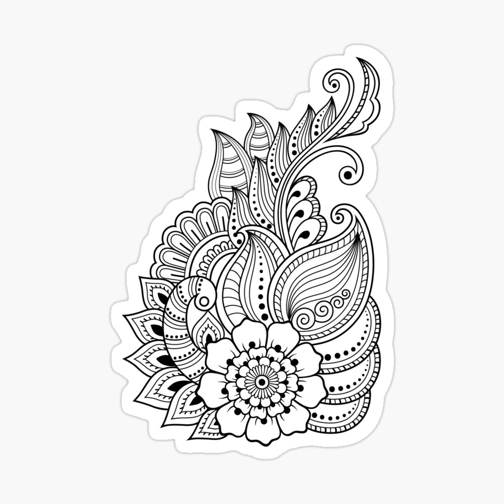 Henna tattoo flower template.Mehndi. Stock Vector by ©rugame.tera.gmail.com  103675268