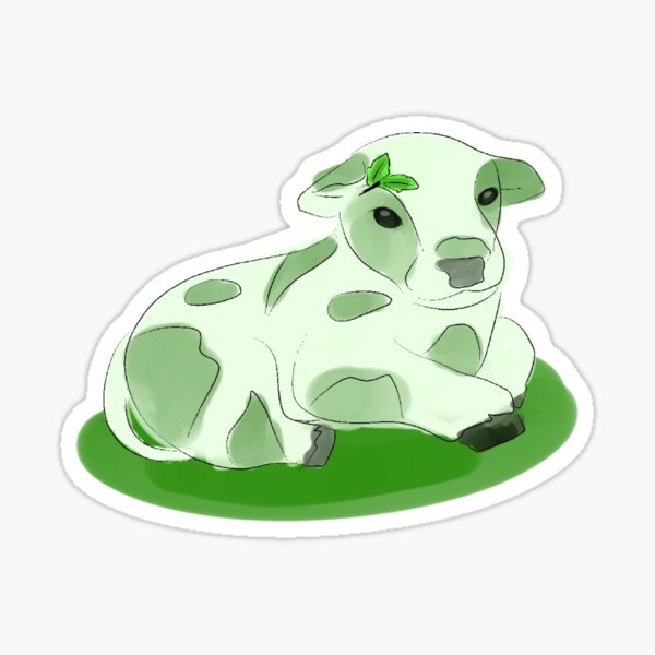 Green Cow Stickers Redbubble - mint cow tail roblox