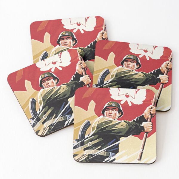 Item preview, Death defying bodyguards of the Leader! North Korea Propaganda Wall Art designed and sold by retroposters.