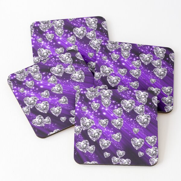 Item preview, Purple Sparkle Diamond Hearts designed and sold by HavenDesign.
