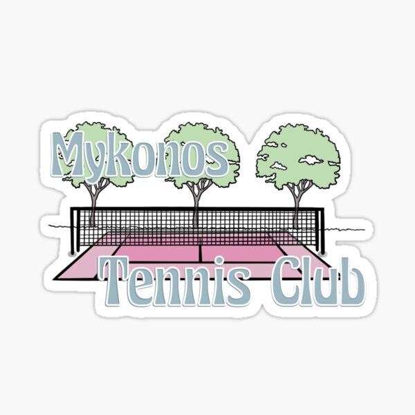 "Mykonos Tennis Club" Sticker for Sale by Itsmayakelly Redbubble
