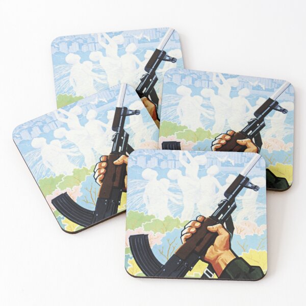 Item preview, Both happiness and a strong country comes from the barrel of the Army gun! North Korea Songun Propaganda designed and sold by retroposters.