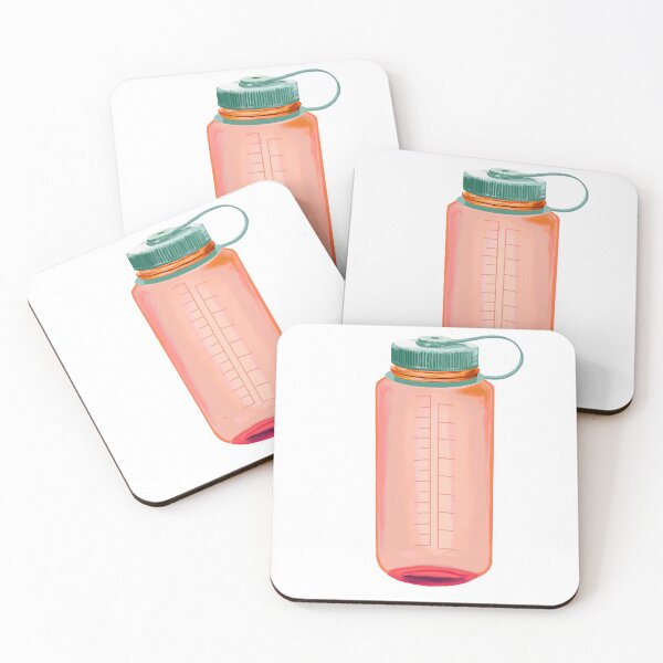 Item preview, Neon Orange Green lid Reusable Water bottle hydrate or diedrate  designed and sold by Art by Amanda.
