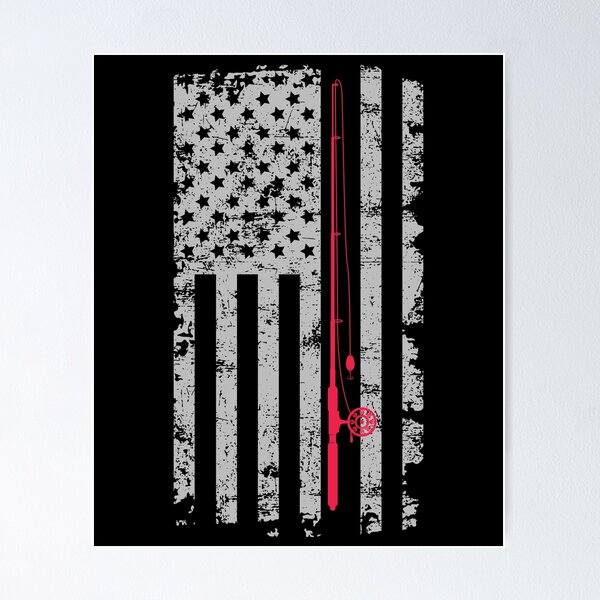 Item preview, Fishing Gift - Fishing Pole and American Flag designed and sold by EstelleStar.