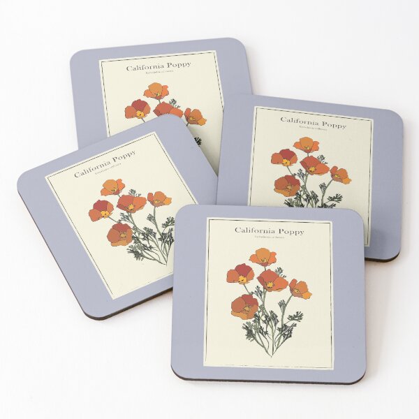 Item preview, California Poppy Vintage Botanical Poster designed and sold by cocotoe.