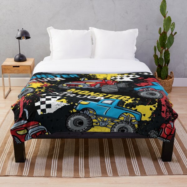 Cool Monster truck pattern Throw Blanket