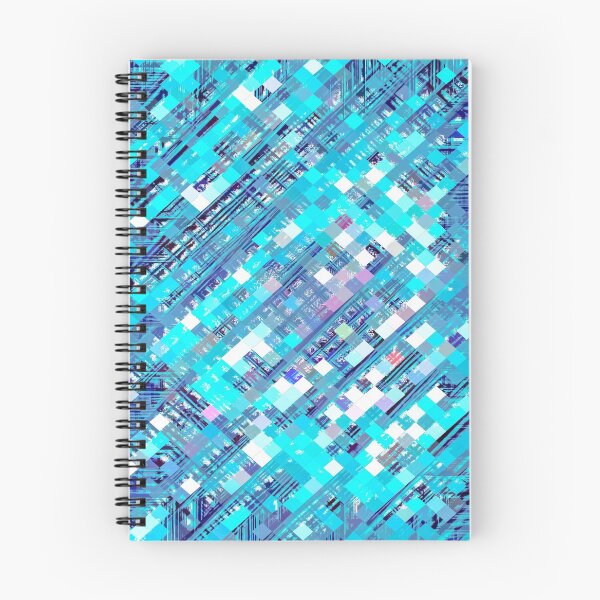 Item preview, geometric square pixel pattern abstract background in blue and pink designed and sold by Mrvell.