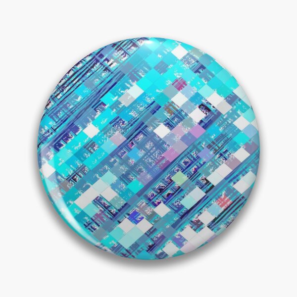 Item preview, geometric square pixel pattern abstract background in blue and pink designed and sold by Mrvell.