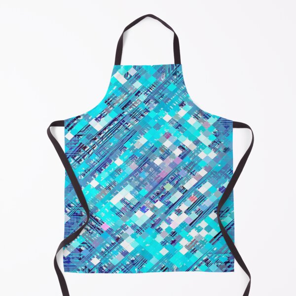 Item preview, geometric square pixel pattern abstract background in blue and pink designed and sold by Mrvell.