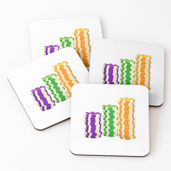 Item preview, Poker Chip stack of playing chips 3 colors purple green and orange designed and sold by frankheights.