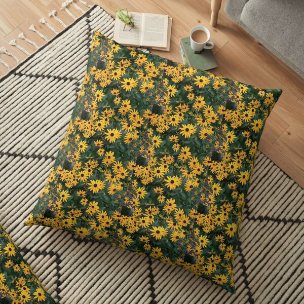 Yellow Daisy Bunch Floral Photo Design Floor Pillow