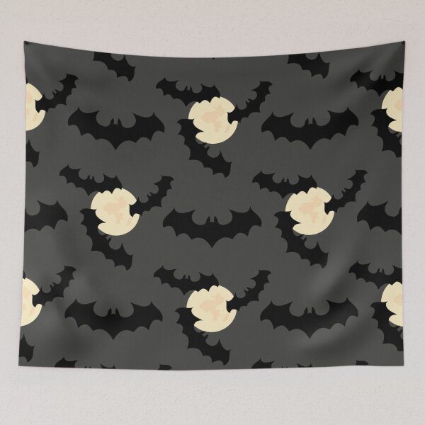 Item preview, Halloween bats pattern design Black Moon black spooky cute designed and sold by Draculaura2009.