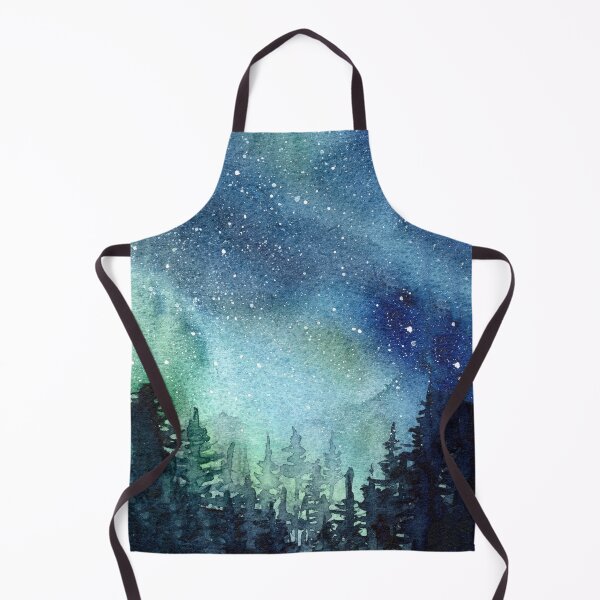 Item preview, Watercolor Galaxy Nebula Aurora Northern Lights Painting designed and sold by Olga Shvartsur.
