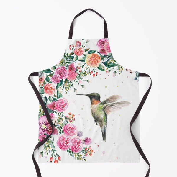 Item preview, Hummingbird and Flowers Watercolor designed and sold by Olga Shvartsur.