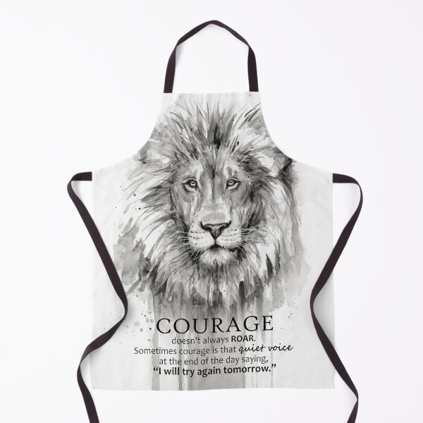 Item preview, Courage Quote Lion Motivational Watercolor designed and sold by Olga Shvartsur.