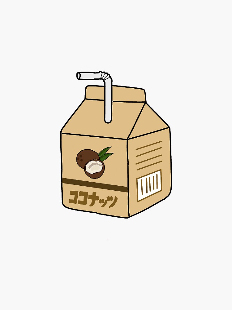 "Coconut milk carton" Sticker for Sale by Hannahjax03 Redbubble