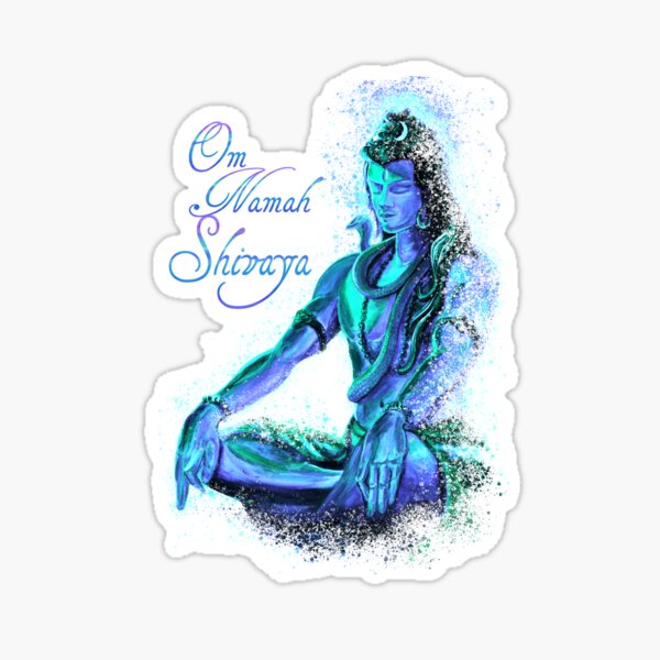 Shiva Mantra Meditation -Vibrant Blue Sticker