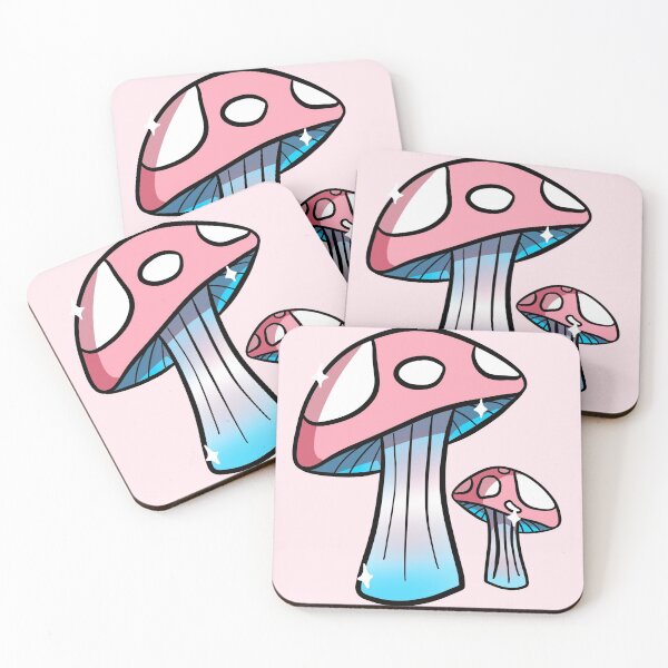 Item preview, Subtle Transgender Flag Mushrooms designed and sold by PastelMushroom.