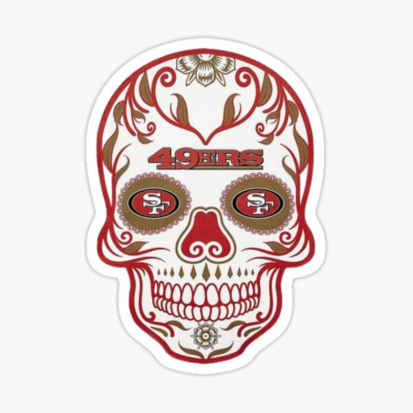 49ers sugar skull Sticker