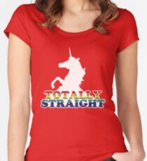 Völlig gerade Tailliertes Rundhals-Shirt
