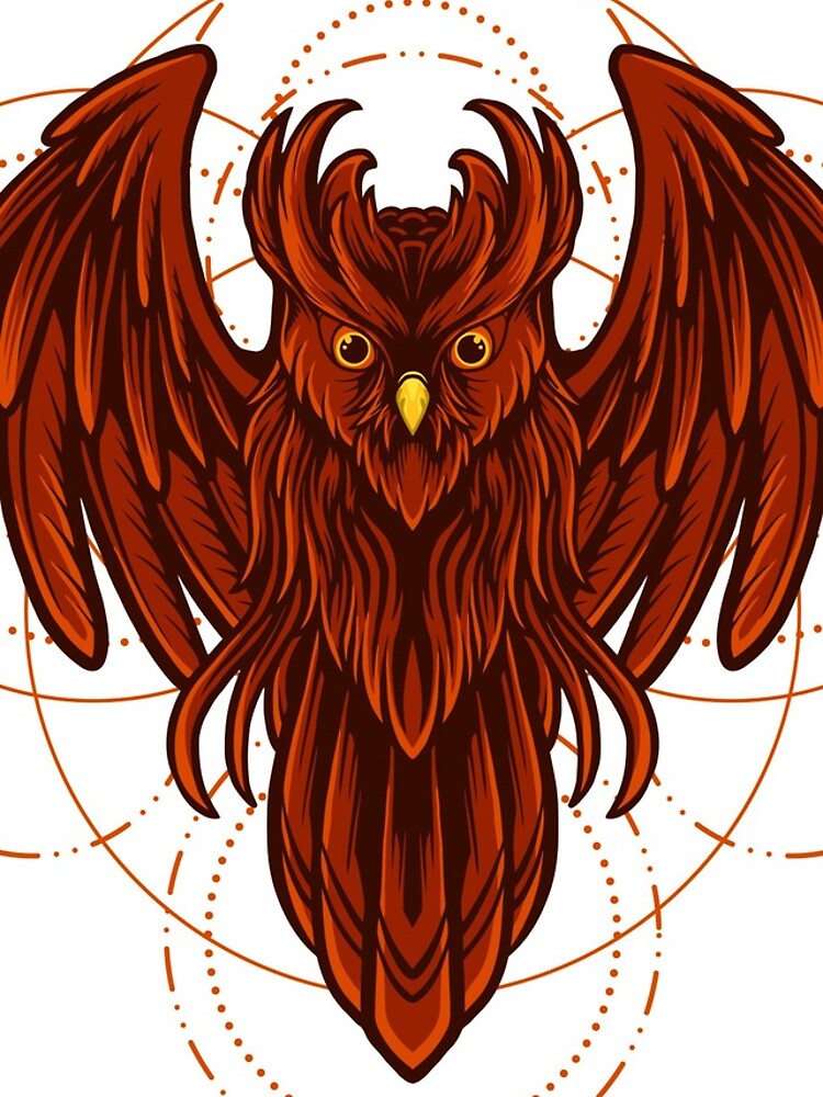 Thumbnail 4 of 4, iPhone Case, Red Geometric Owl designed and sold by Rittichai.