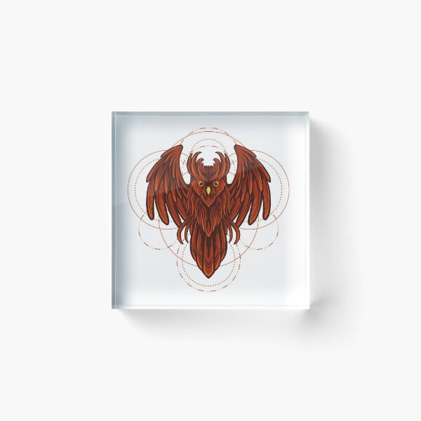 Item preview, Red Geometric Owl designed and sold by JTS STORE.