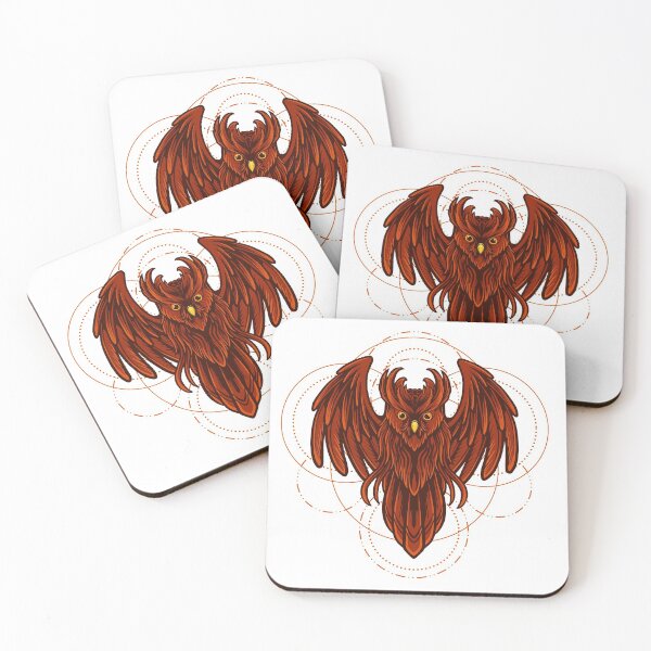 Item preview, Red Geometric Owl designed and sold by JTS STORE.