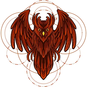 Artwork thumbnail, Red Geometric Owl by JTS STORE