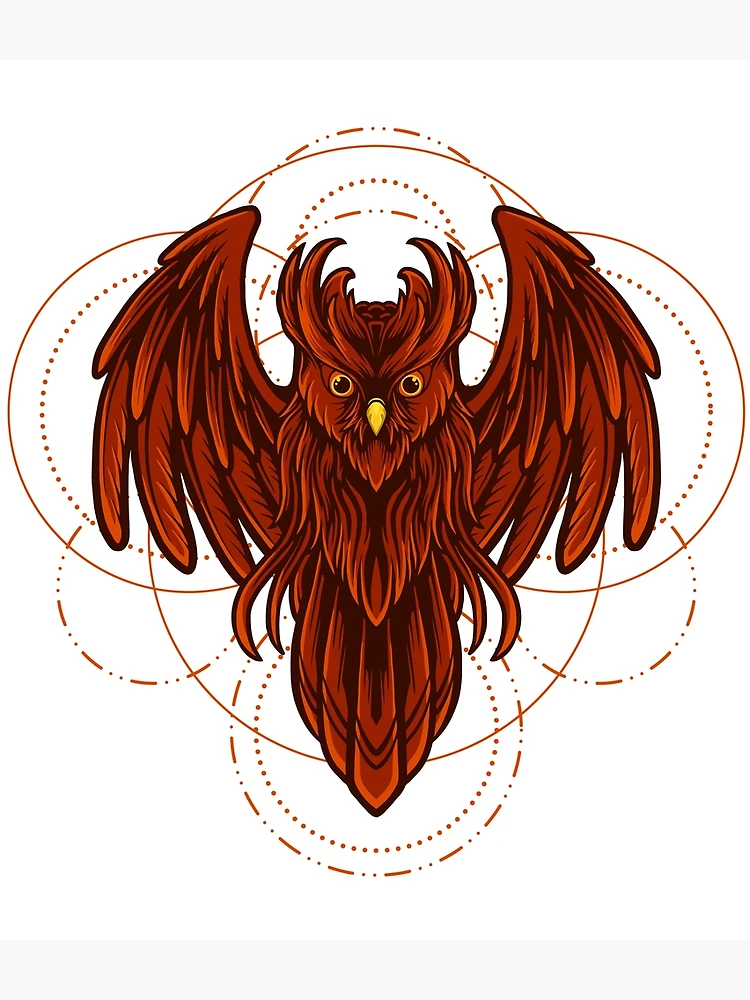 Thumbnail 3 of 3, Backpack, Red Geometric Owl designed and sold by JTS STORE.