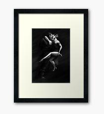 Man and woman dancing tango in passion pose Framed Print