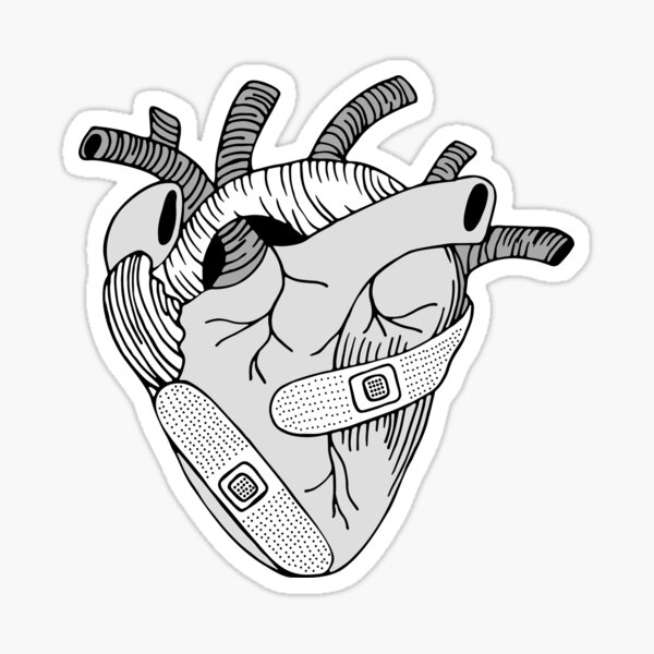 Broken Heart Sticker For Sale By Bazarovaart Redbubble