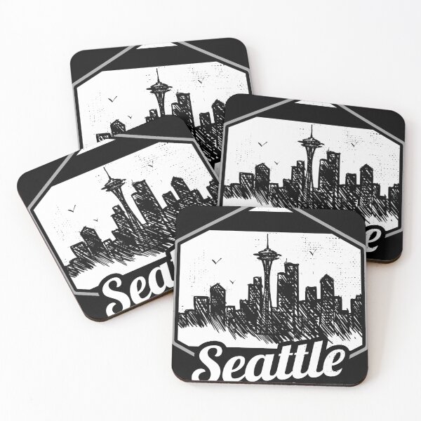 Item preview, Grunge Seattle Skyline Distressed Look design print designed and sold by Lisbob.