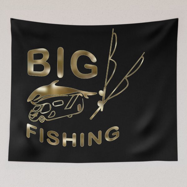 Item preview,  Big fishing, fishing rods, travel trailer. Gold gesing designed and sold by Galina Kostyaeva.