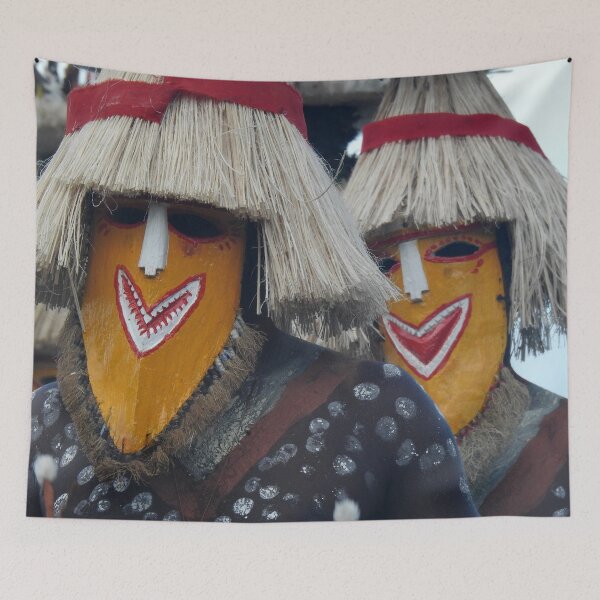 Item preview, Papua New Guinea masked men designed and sold by Susan Segal.