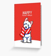 Westie Plaid Scarf Happy Howl-i-days Greeting Card
