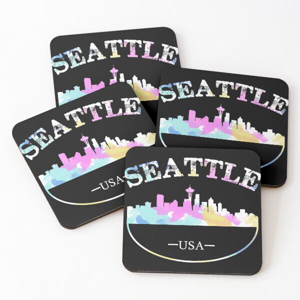 Artikelvorschau, Grunge Seattle Skyline Distressed Look Design entworfen und verkauft von Lisbob.