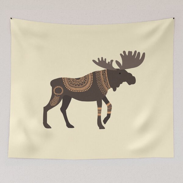 Item preview, Scandinavian Folk Art Inspired Moose designed and sold by space-kitten.