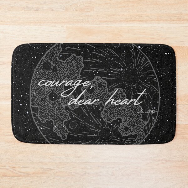 Item preview, courage, dear heart- C.S. Lewis quote in starry night with moon illustration designed and sold by Faeblehoarder.