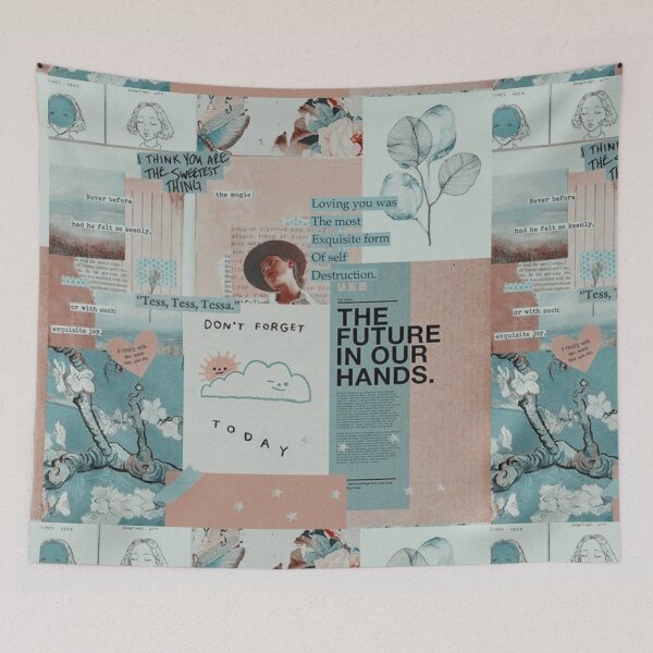Item preview, Y2K light blue and pink aesthetic collage  designed and sold by cloudy-moon.