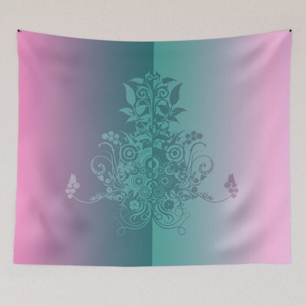 Item preview, Pink blue bright gradient floral swirly designed and sold by Anteia.