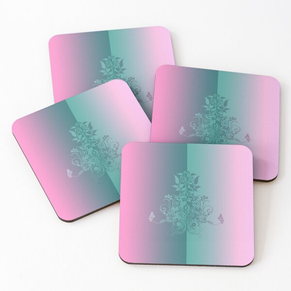 Item preview, Pink blue bright gradient floral swirly designed and sold by Anteia.