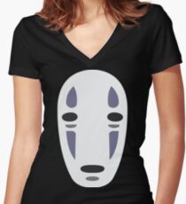No Face - Spirited Away Women's Fitted V-Neck T-Shirt