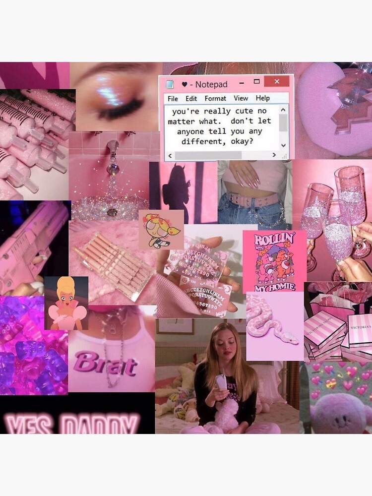 Y2K pink aesthetic collage \