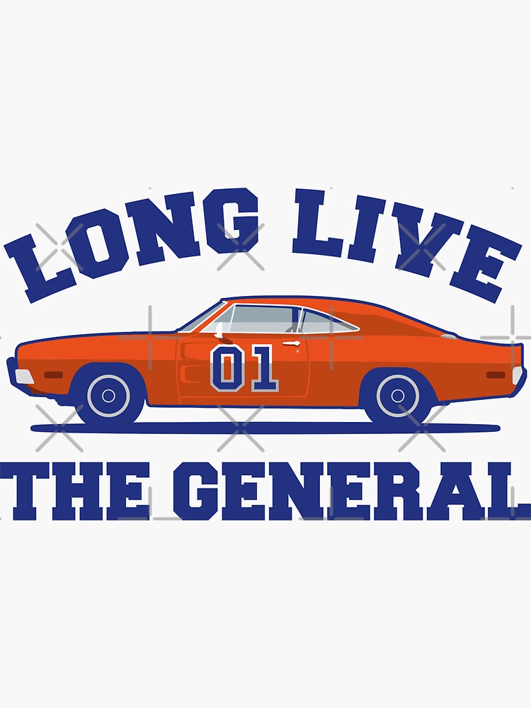 The Dukes Of Hazzard Dodge Charger General Lee Sticker By Alt36 Redbubble 2001