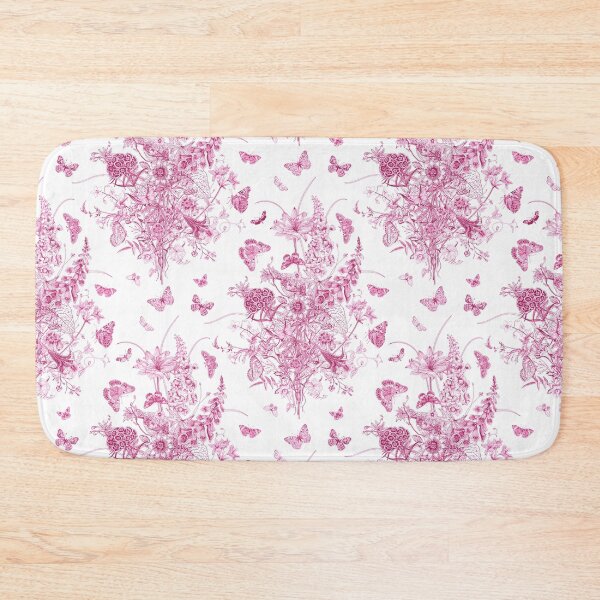 Item preview, Red Wine Butterfly Botanical Toile de Jouy Inspired Pattern   designed and sold by janesbotanics.