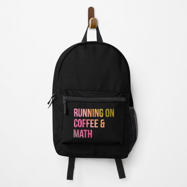 Running on Coffee and Math in Watercolor Backpack