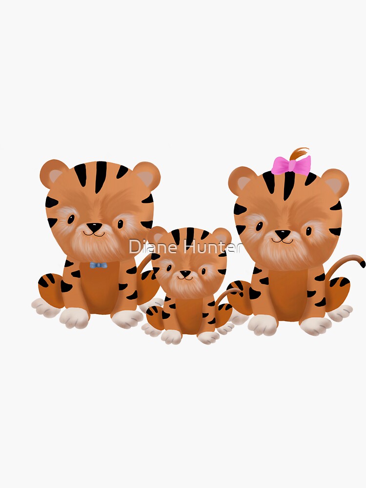 "Tiger family" Sticker for Sale by Nasusenaid Redbubble