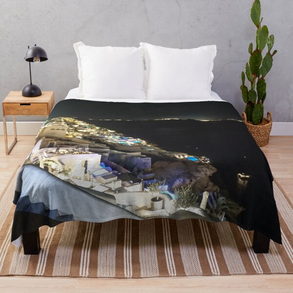 Item preview, Night view of Santorini island, Greece designed and sold by WanderlustBunny.