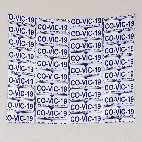 Item preview, CO-VIC-19 Victorian Number Plate T-Shirt Design Blue with White Background License Plate Victoria designed and sold by JohnnyMyass.