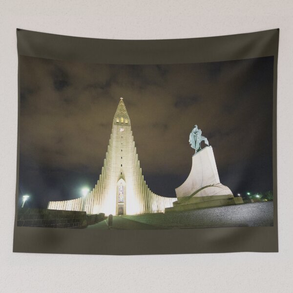 Item preview, Reykjavik Church tower by Night  designed and sold by hawkie.